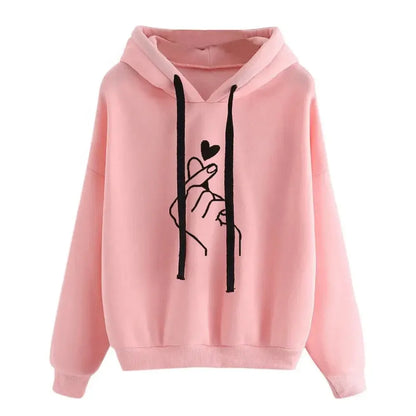 Comfortable Graphic Print Hoodie for Women with Drawstring Hood Long Sleeve Oversized Relaxed Style