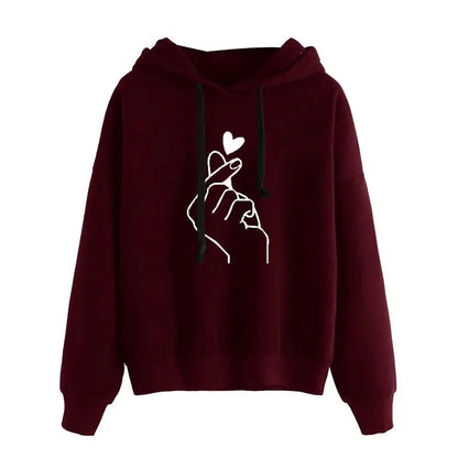 Comfortable Graphic Print Hoodie for Women with Drawstring Hood Long Sleeve Oversized Relaxed Style
