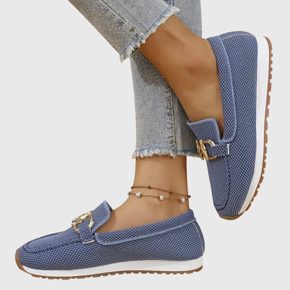 Comfortable Loafers for Women with Buckle Detail Slip On Walking Style