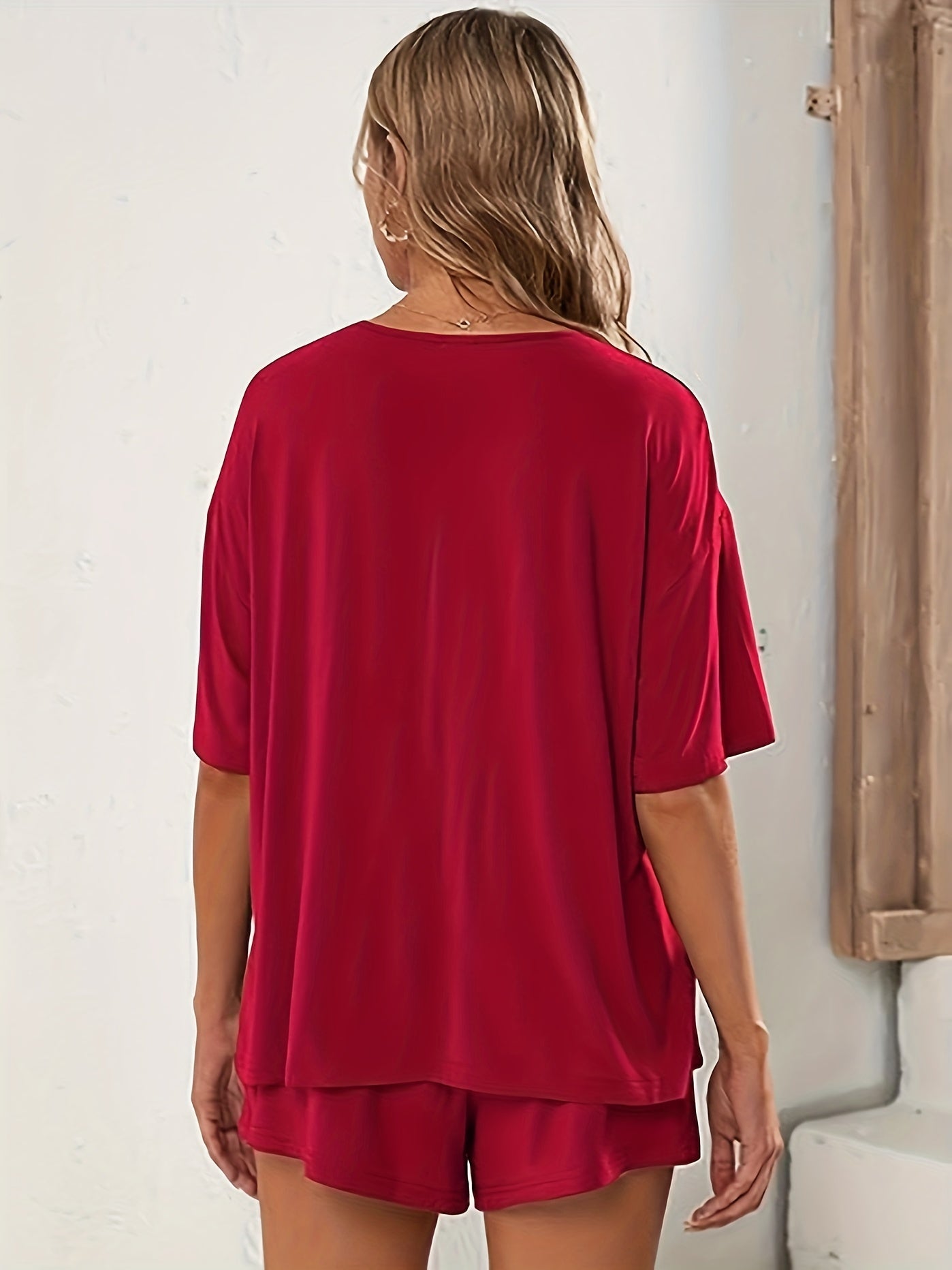Comfortable Maternity Two Piece Set for Women with Round Neck Short Sleeve Oversized Relaxed Style