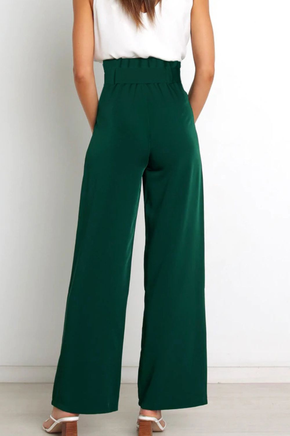 Effortless Wide Leg Pants for Women with High Waist Paperbag Belted Tapered Relaxed Style