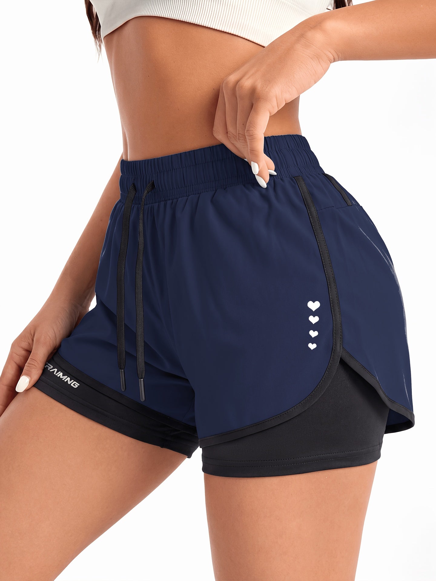 Effortless Running Shorts for Women with High Waist Drawstring Liner Side Pocket Active Style