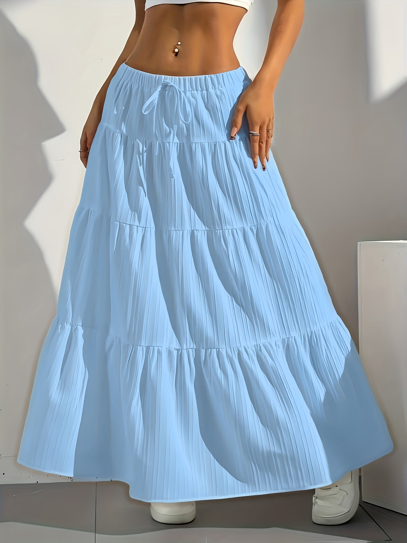 Serena | Stylish Tiered Maxi Skirt for Women with Drawstring Waist