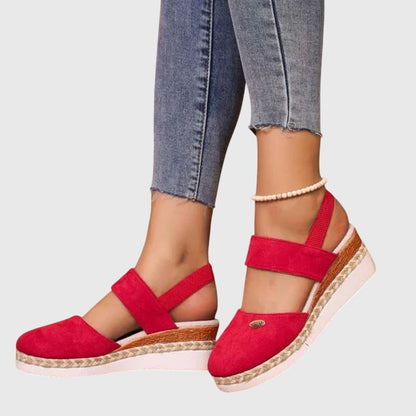 Comfortable Boho Sandals for Women with Beaded Elastic Ankle Strap
