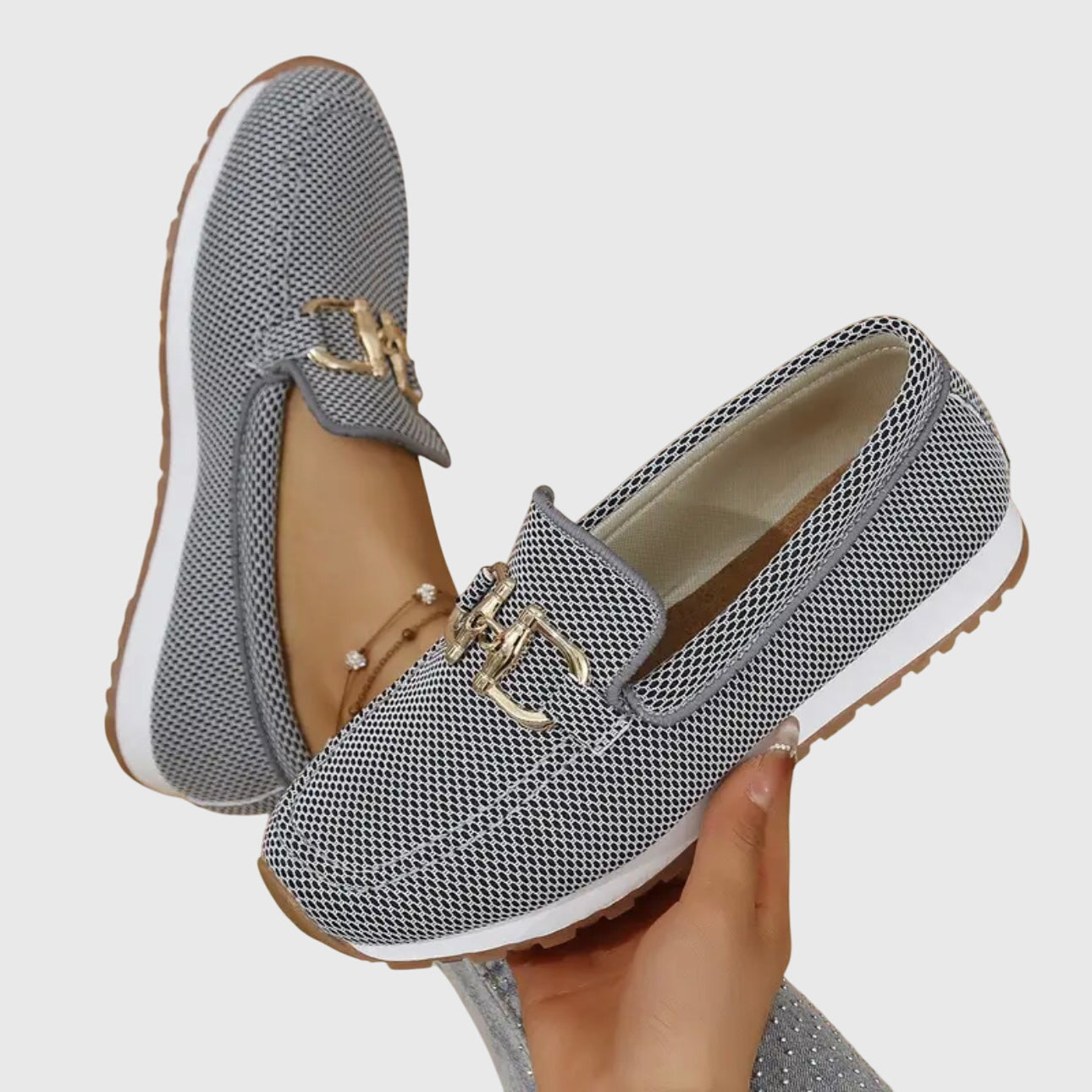 Comfortable Loafers for Women with Buckle Detail Slip On Walking Style