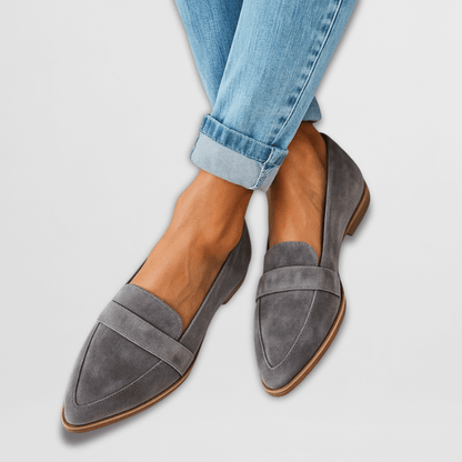 Comfortable Orthopedic Loafers for Women with Soft Suede Pointed Toe Slip On Flat Style