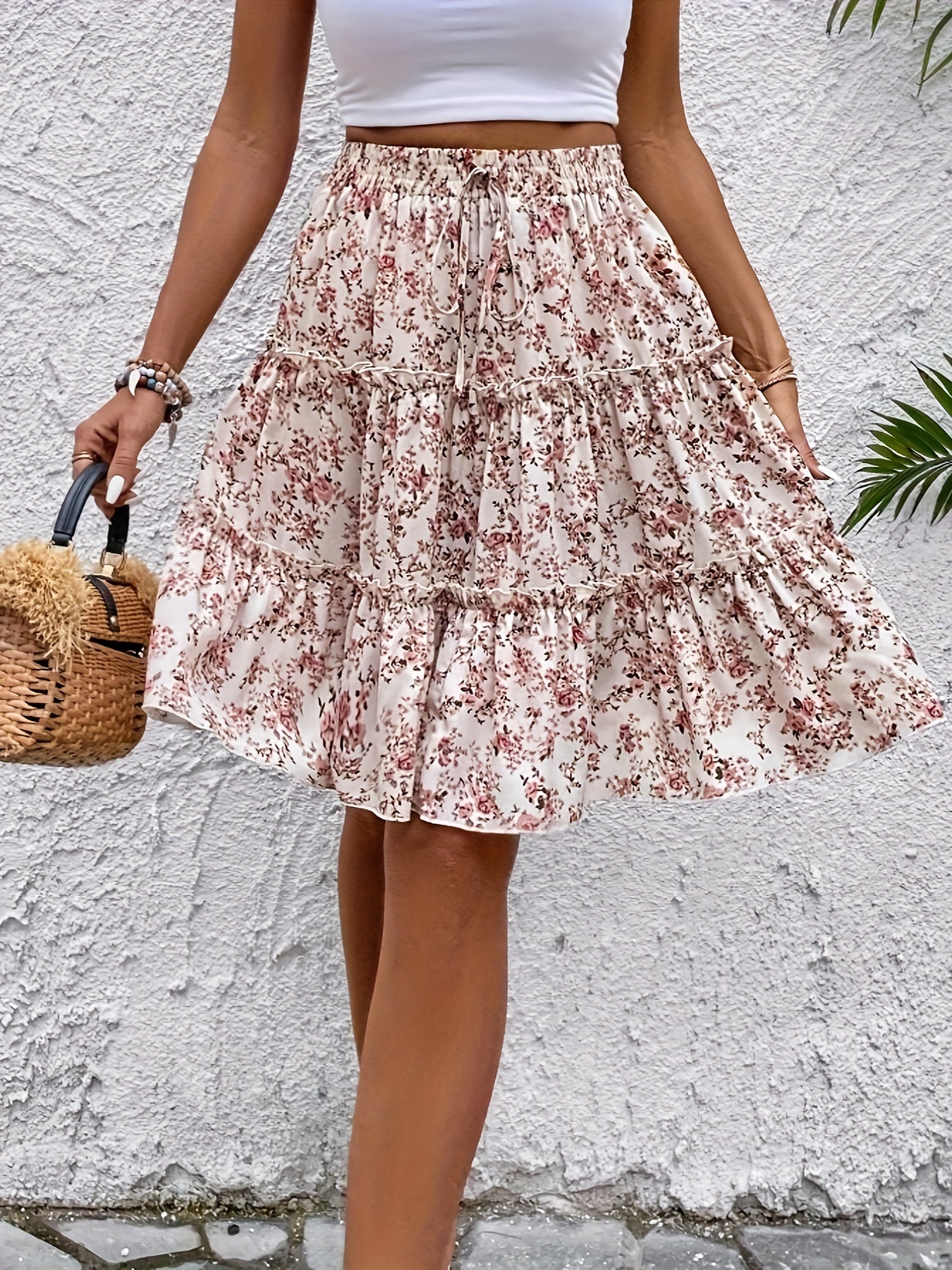 Lola | Stylish Floral Tiered Mini Skirt for Women with Ruffle Detail