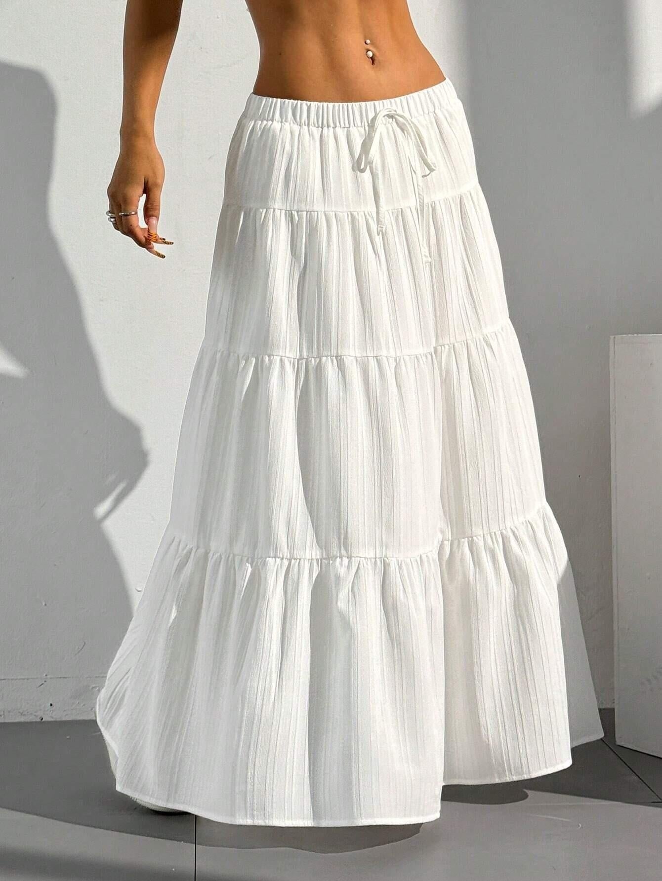 Serena | Stylish Tiered Maxi Skirt for Women with Drawstring Waist
