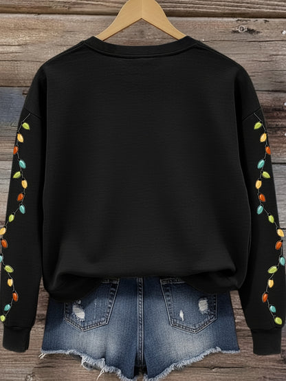 Comfortable Dachshund Santa Christmas Tacky Sweater for Women with Crew Neck Long Sleeve Relaxed Oversized Knit Style