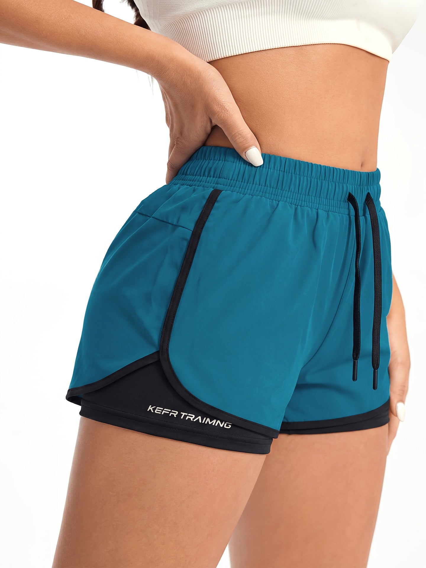 Effortless Running Shorts for Women with High Waist Drawstring Liner Side Pocket Active Style