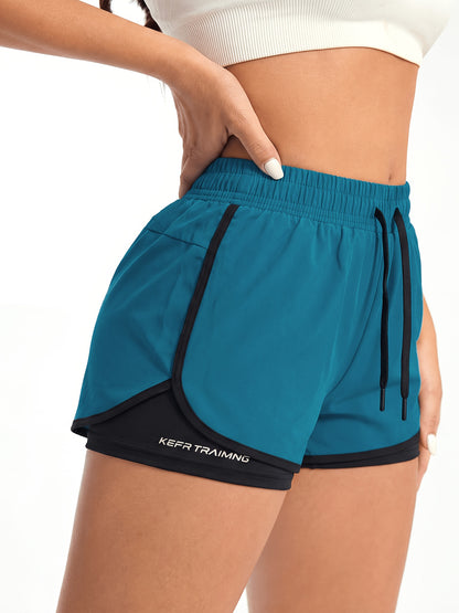 Effortless Running Shorts for Women with High Waist Drawstring Liner Side Pocket Active Style