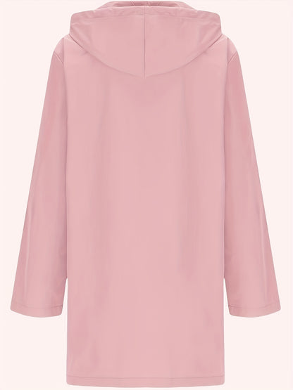 Effortless Trench Coat for Women with Hooded Button Front Longline Pocket Style