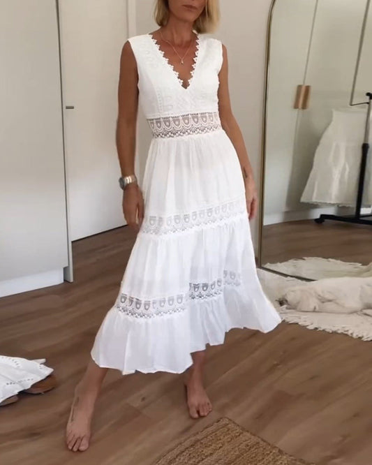 Sage | Effortless White Sundress for Women in Boho Casual Style
