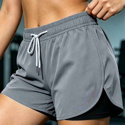 Effortless Running Shorts for Women with High Waist Drawstring Built In Liner Athletic Style