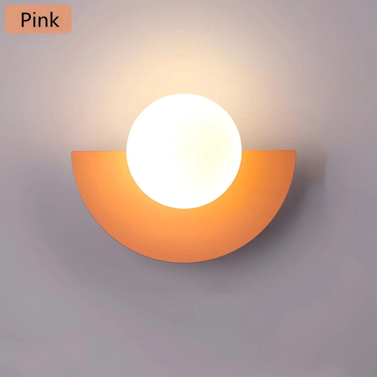 Semicircle Wall Lamp Glass Globe Colorblock Modern Nordic Bedside Sconce Wall Light
