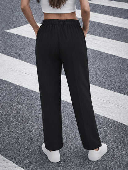 Elegant Tailored Trousers for Women with High Waist Pleated Tapered Ankle Button Cuff Style