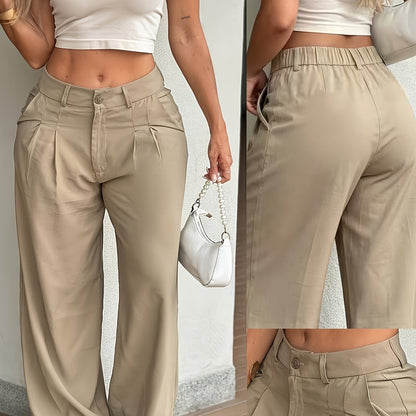 Effortless Cargo Pants for Women with High Waist Wide Leg Relaxed Flowing Style