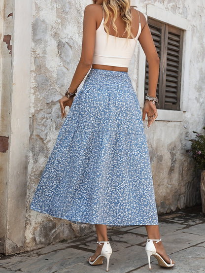 Isabeau | Stylish Floral Maxi Skirt for Women with Smocked High Waist