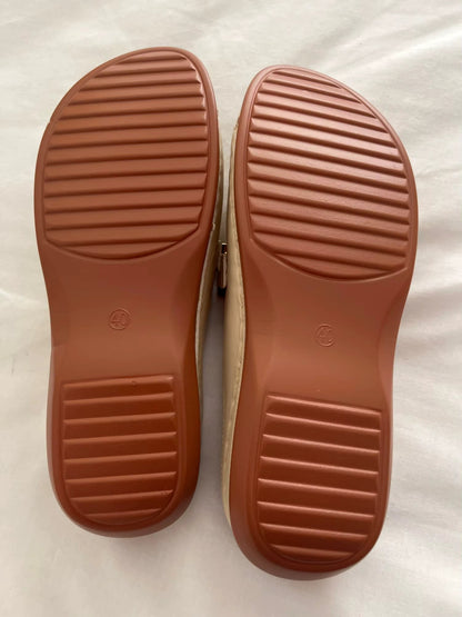 Comfortable Mules for Women with Buckle Strap Open Toe Slip On Style