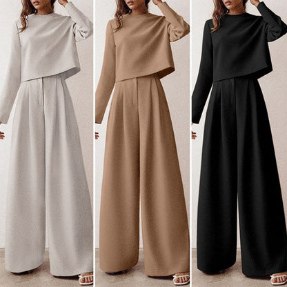 Celeste | Elegant Two Piece Outfit Set for Women with Wide Leg Pants