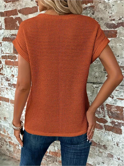 Tracy - Twist-Hem Waffle Tee