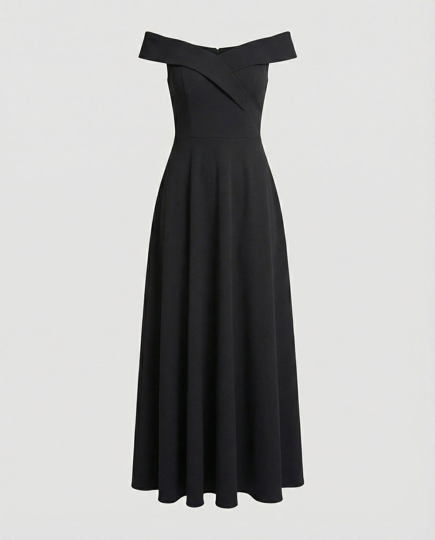 Elegant Burgundy Wedding Guest Dress for Women with Off Shoulder Fit and Flare Maxi Style