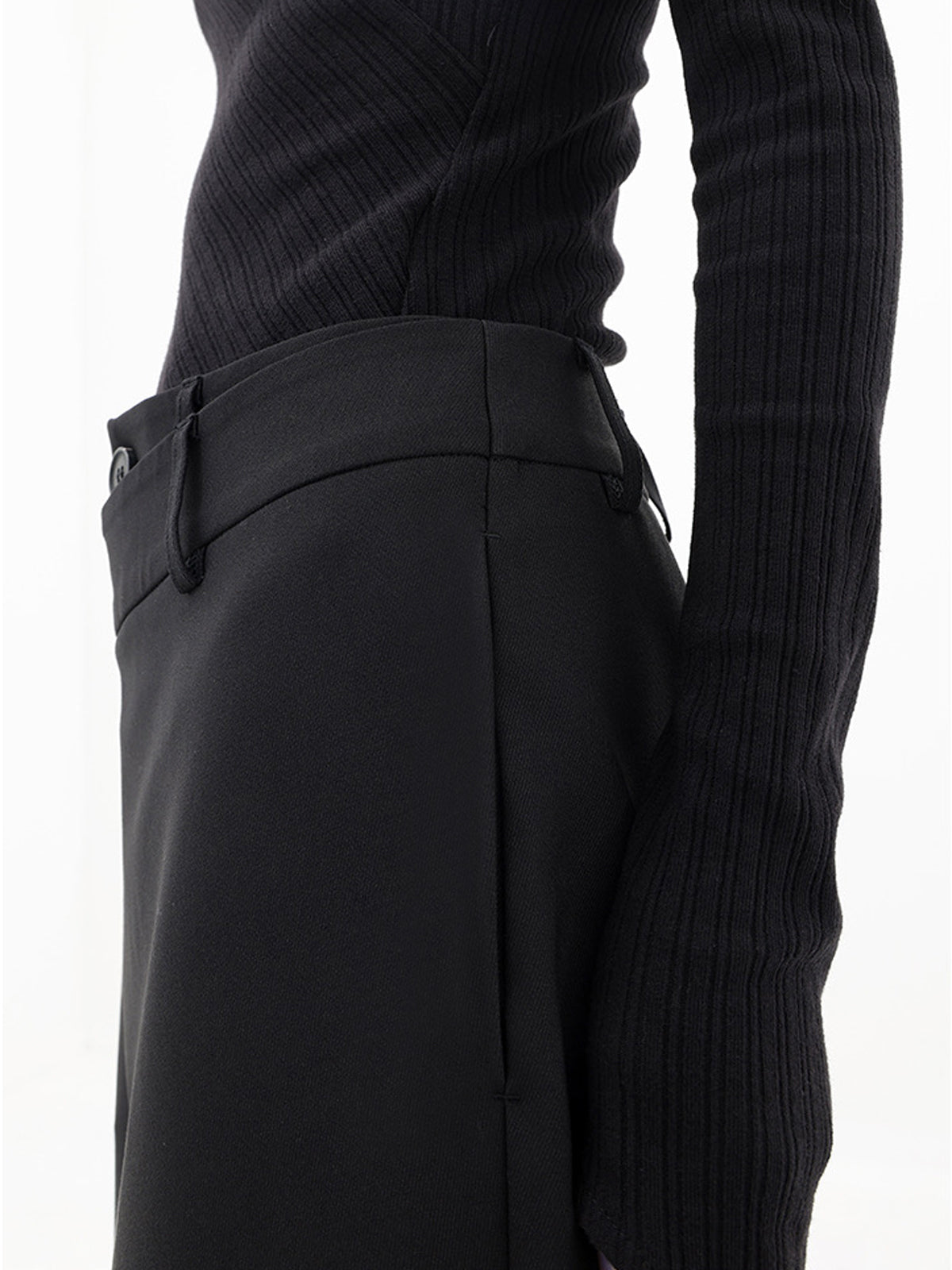 Effortless Wrap Front Wide Leg Pants for Women with High Waist Button Closure Relaxed Style