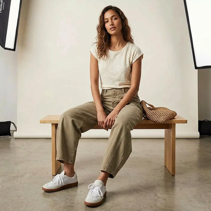 Effortless Baggy Jeans for Women with High Waisted Curved Barrel Leg Relaxed Casual Style