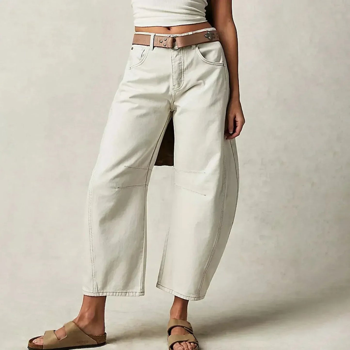 Effortless Baggy Jeans for Women with High Waisted Curved Barrel Leg Relaxed Casual Style