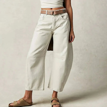 Effortless Baggy Jeans for Women with High Waisted Curved Barrel Leg Relaxed Casual Style