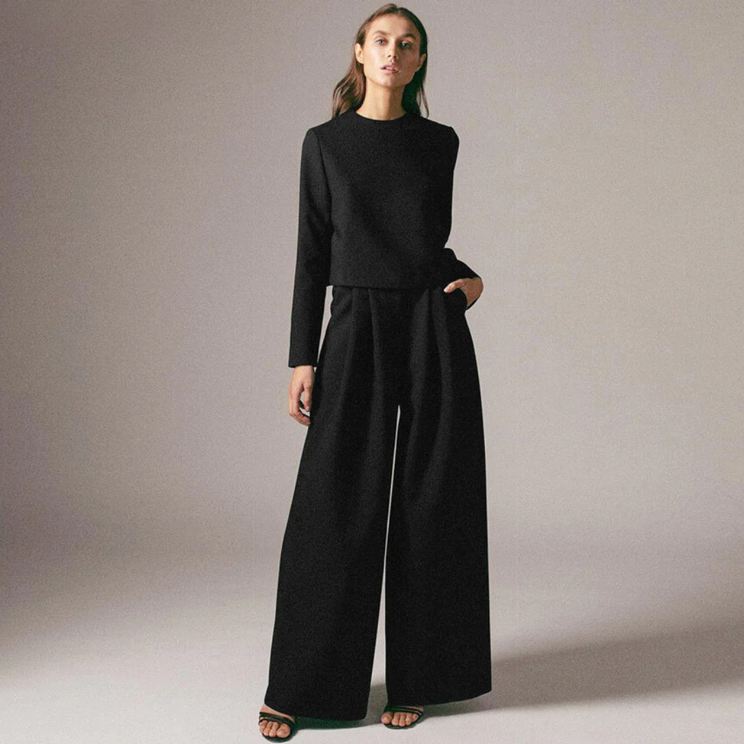 Celeste | Elegant Two Piece Outfit Set for Women with Wide Leg Pants