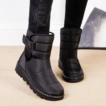Cozy Quilted Snow Boots for Women with Fur Lined Buckle Non Slip Style