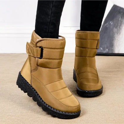 Cozy Quilted Snow Boots for Women with Fur Lined Buckle Non Slip Style