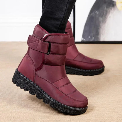 Cozy Quilted Snow Boots for Women with Fur Lined Buckle Non Slip Style