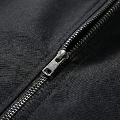 Rugged Softshell Jacket for Men with Stand Collar Long Sleeve Full Zip Windproof Zip-Pocket Style