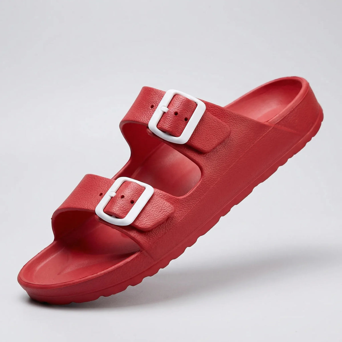 Comfortable Slide Sandals for Men with Open Toe Two Strap Buckle EVA Footbed Summer Style