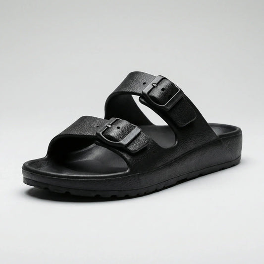 Comfortable Slide Sandals for Men with Open Toe Two Strap Buckle EVA Footbed Summer Style