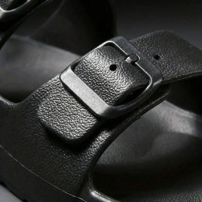 Comfortable Slide Sandals for Men with Open Toe Two Strap Buckle EVA Footbed Summer Style