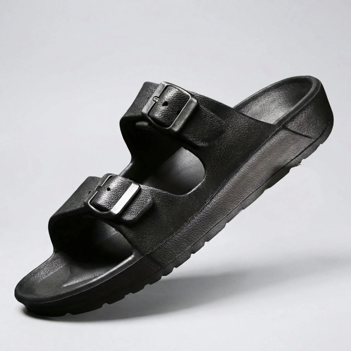 Comfortable Slide Sandals for Men with Open Toe Two Strap Buckle EVA Footbed Summer Style