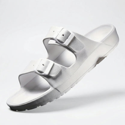 Comfortable Slide Sandals for Men with Open Toe Two Strap Buckle EVA Footbed Summer Style