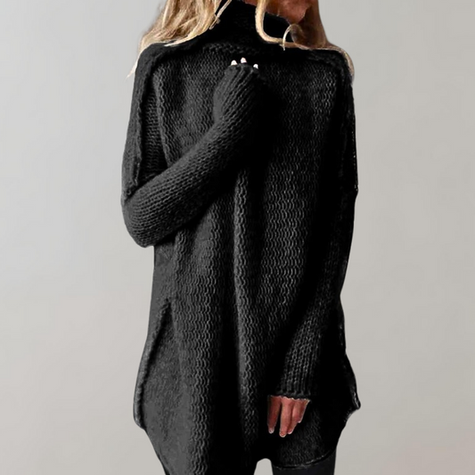 Angela | Women’s Winter Turtleneck Long Casual Knit Sweater
