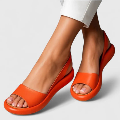 Comfortable Sandals for Women with Cushioned Platform Open Toe Slip On Style