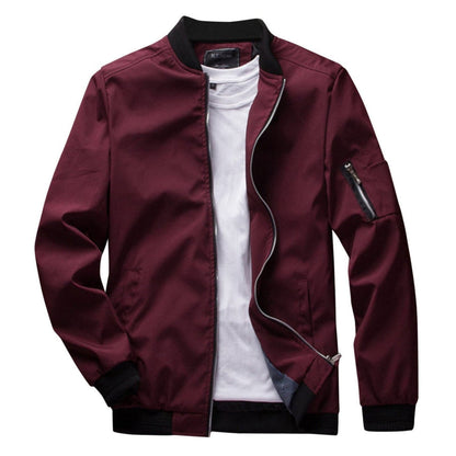 Cozy Lightweight Puffer Jacket for Men with Stand Collar Long Sleeve Quilted Zip Packable Style