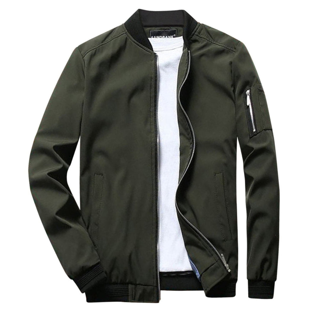 Cozy Lightweight Puffer Jacket for Men with Stand Collar Long Sleeve Quilted Zip Packable Style