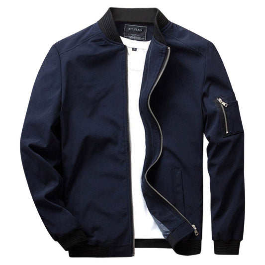 Cozy Lightweight Puffer Jacket for Men with Stand Collar Long Sleeve Quilted Zip Packable Style