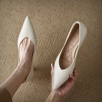 Elegant Wedding Shoes for Women with Pointed Toe Kitten Heel Slip On Style