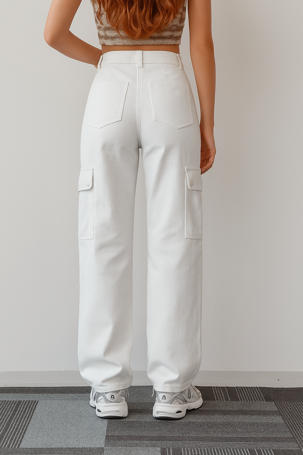 Effortless Wide Leg Cargo Pants for Women with High Waist Flap Pocket Relaxed Style