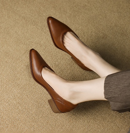 Elegant Wedding Shoes for Women with Pointed Toe Block Heel Slip On Style