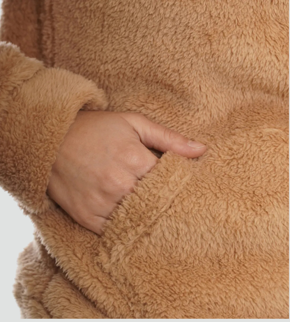 Comfortable Sherpa Hoodie for Women with Drawstring Hood Long Sleeve Kangaroo Pocket Oversized Style