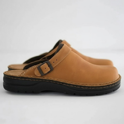 Michael | Comfortable Leather Mules for Men with Orthopedic Support